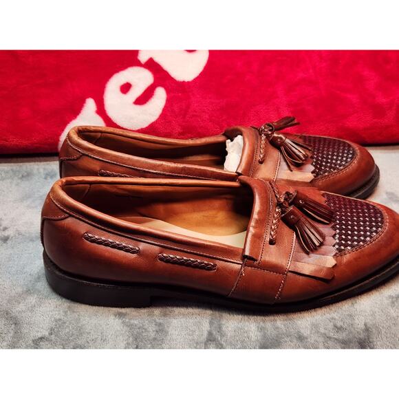 Allen Edmonds Cody Tassel Loafers Men’s 11D Brown Woven Leather Made USA... main image 10